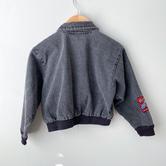 Vintage Buster Brown Patchwork Cropped Black Denim Jacket - Picture 6 of 8